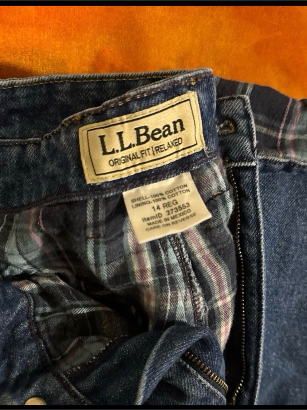 L.L. Bean Women's Blue Denim Fleece-Lined Jeans